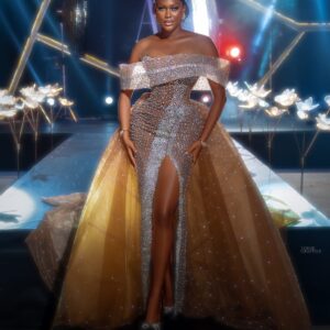 Ivory Cascade Cape Dress